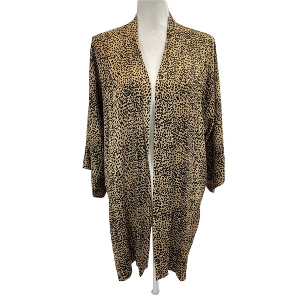 Henri Bendel Silk Robe OS Tan/Black